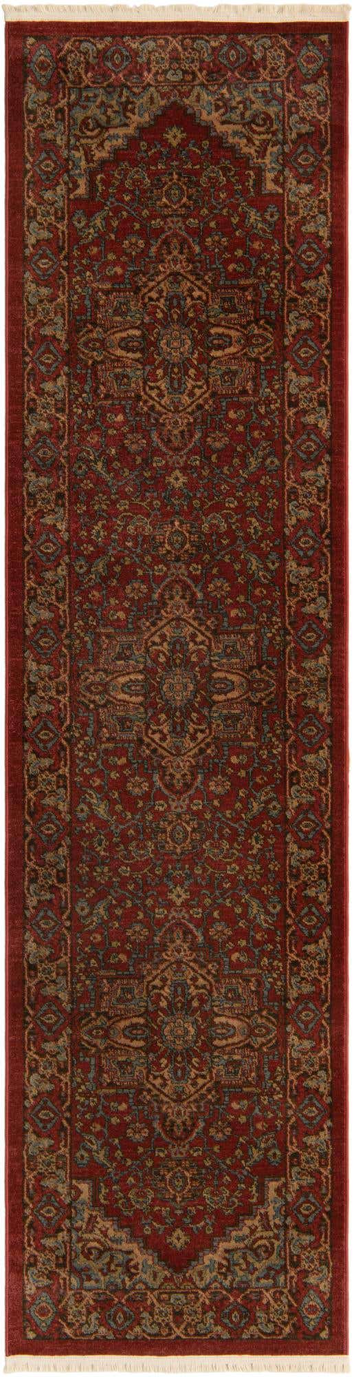Red 2' 7 x 10' Sahand Runner Area Rug Affordable Easy Clean Traditional Design Durable Carpet for Home Interior Design Living Room Dining Office for Sale at Rug Engine