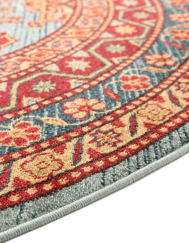 Light Blue 6' 1 x 6' 1 Sahand Round Area Rug Affordable Easy Clean Traditional Design Durable Carpet for Home Interior Design Living Room Dining Office for Sale at Rug Engine