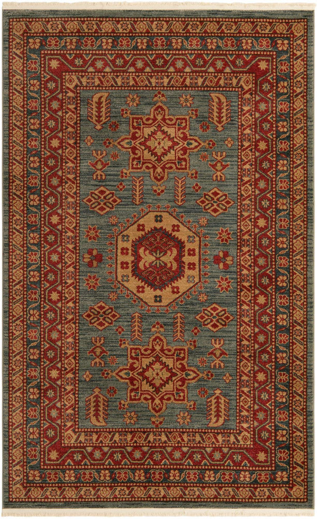 Light Blue 5' 1 x 8' Sahand Rectangle Area Rug Affordable Easy Clean Traditional Design Durable Carpet for Home Interior Design Living Room Dining Office for Sale at Rug Engine