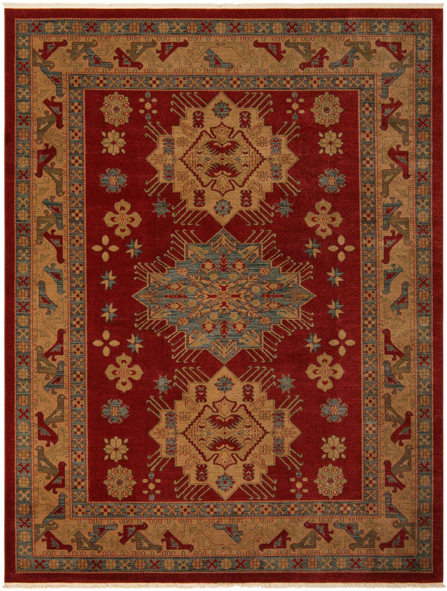 Red 10' x 13' 1 Sahand Rectangle Area Rug Affordable Easy Clean Traditional Design Durable Carpet for Home Interior Design Living Room Dining Office for Sale at Rug Engine