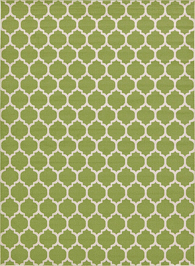 Light Green 7' 10 x 11' Trellis Rectangle Area Rug