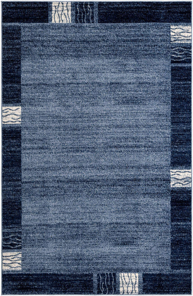 Light Blue 5' 3 x 8' Del Mar Rectangle Area Rug 100% Polypropylene Easy Clean Stain Resistant Vivid Modern Carpet Mat for Home Decor Interior Designing for Sale at Rug Engine