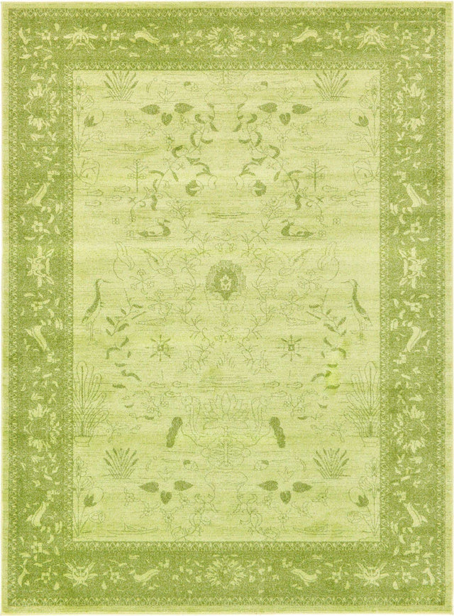 Light Green 7' 10 x 11' La Jolla Rectangle Area Rug 100% Polypropylene Traditional Pattern Easy Clean Carpet for Living, Dining, Bedroom, Office for Sale at Rug Engine