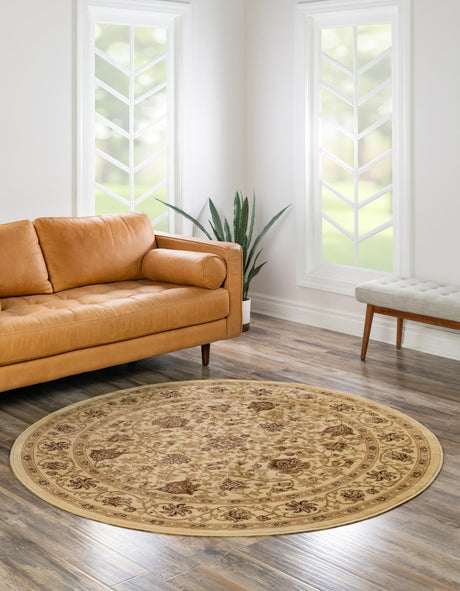 Cream 6' 1 x 6' 1 Voyage Round Area Rug