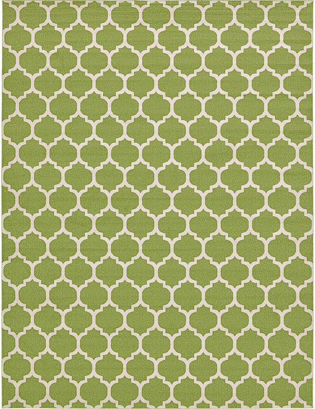Light Green 10' x 13' 1 Trellis Rectangle Area Rug