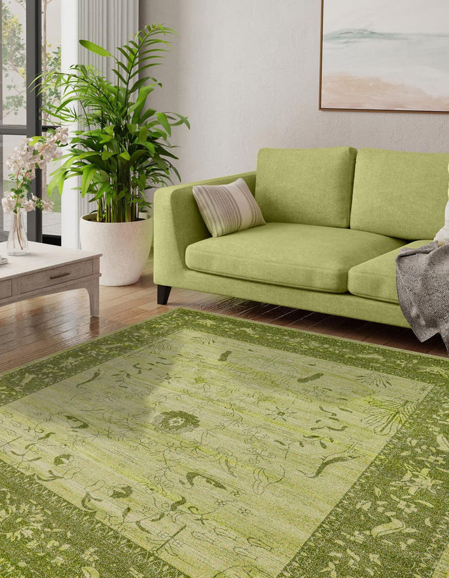 Light Green 10' x 10' La Jolla Square Area Rug 100% Polypropylene Traditional Pattern Easy Clean Carpet for Living, Dining, Bedroom, Office for Sale at Rug Engine
