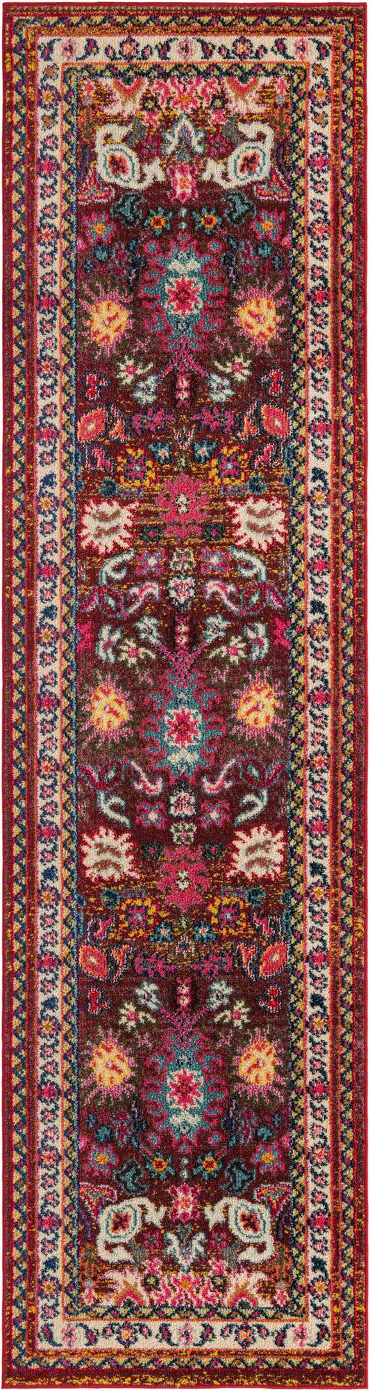 Multicolor 2' 7 x 10' Medici Runner Area Rug 100% Polypropylene Traditional Vintage Classic Carpet for Home Interior Design Decor for Sale at Rug Engine