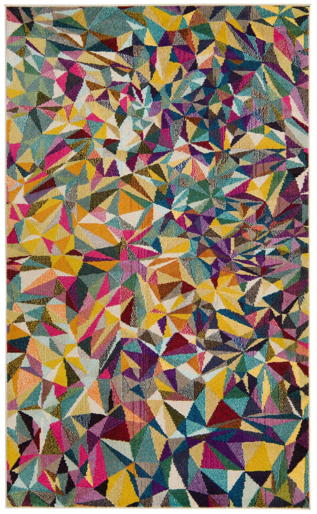 Multicolor 5' 1 x 8' Estrella Rectangle Area Rug 100% Polypropylene Non-Shedding Stain Resistant Carpet Colorful Modern Abstract Design Easy Clean for Home Decor for Sale at Rug Engine