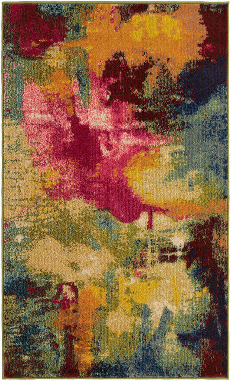 Multicolor 3' 3 x 5' 3 Estrella Rectangle Area Rug 100% Polypropylene Non-Shedding Stain Resistant Carpet Colorful Modern Abstract Design Easy Clean for Home Decor for Sale at Rug Engine