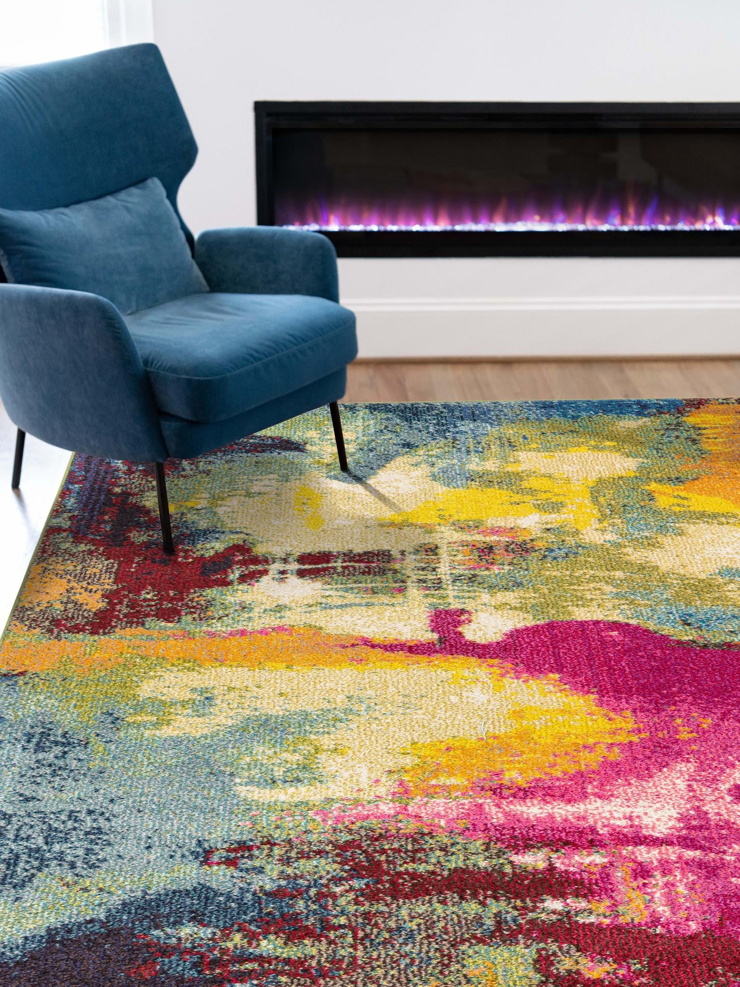 Multicolor 9' x 12' 2 Estrella Rectangle Area Rug 100% Polypropylene Non-Shedding Stain Resistant Carpet Colorful Modern Abstract Design Easy Clean for Home Decor for Sale at Rug Engine
