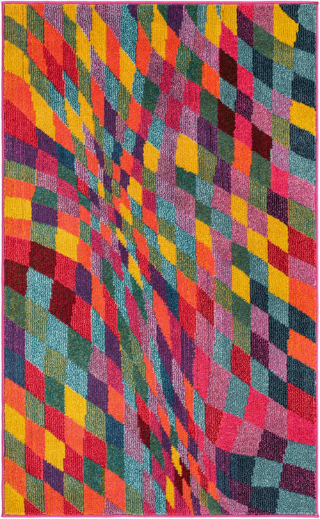 Multicolor 3' 3 x 5' 3 Estrella Rectangle Area Rug 100% Polypropylene Non-Shedding Stain Resistant Carpet Colorful Modern Abstract Design Easy Clean for Home Decor for Sale at Rug Engine