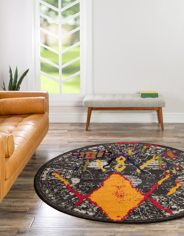 Brown 6' 1 x 6' 1 Sedona Round Area Rug