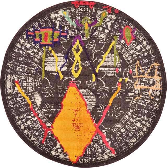 Brown 6' 1 x 6' 1 Sedona Round Area Rug