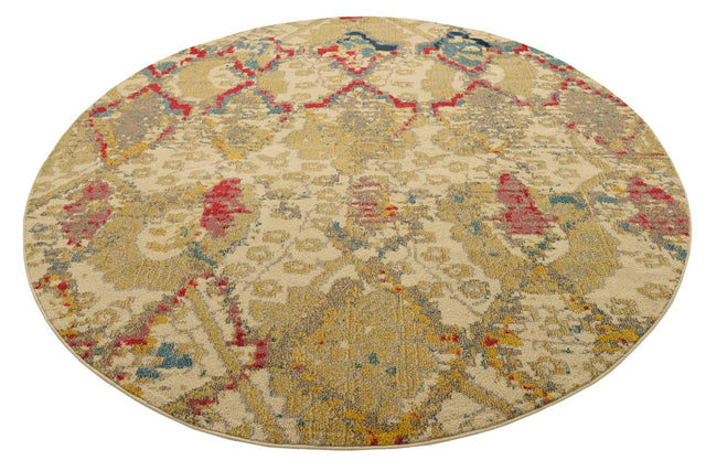 Beige 8' x 8' Sedona Round Area Rug