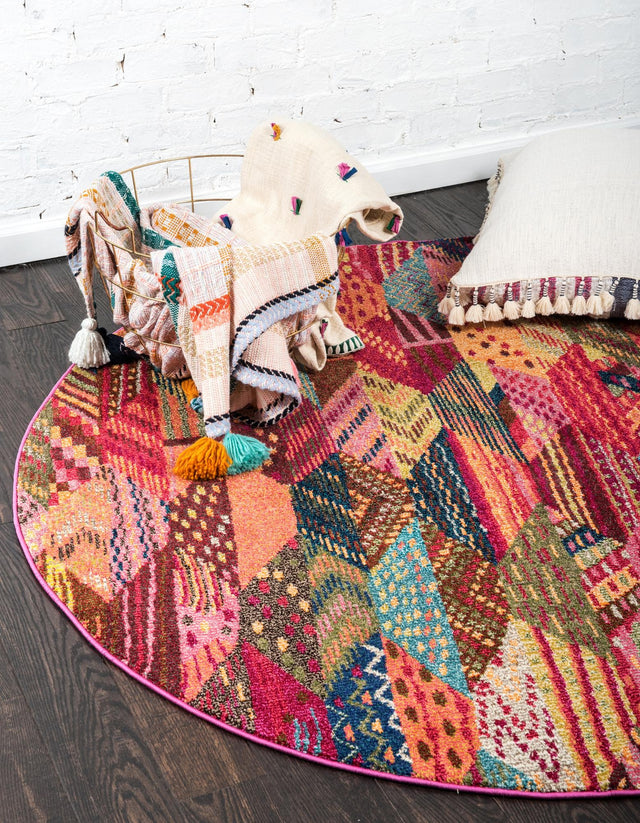 Multicolor 3' 3 x 3' 3 Sedona Round Area Rug