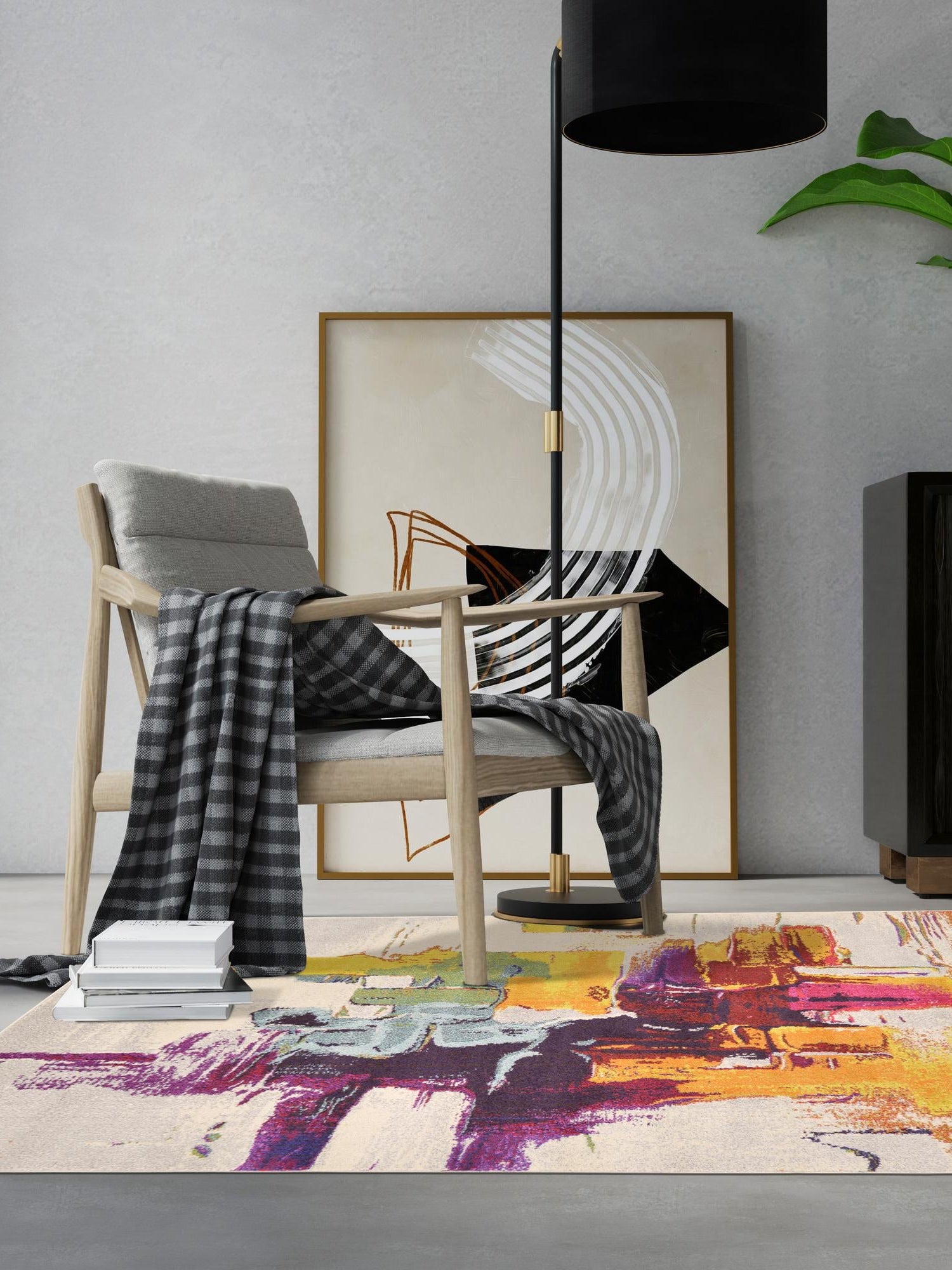 Beige 3' 3 x 5' 3 Estrella Rectangle Area Rug 100% Polypropylene Non-Shedding Stain Resistant Carpet Colorful Modern Abstract Design Easy Clean for Home Decor for Sale at Rug Engine