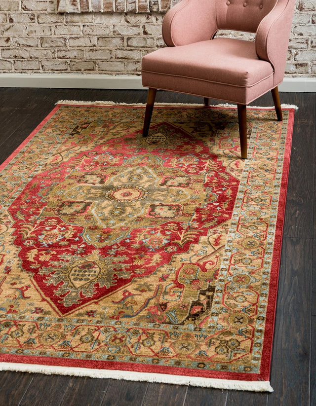 Red 9' x 12' Sahand Rectangle Area Rug