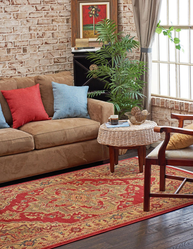 Red 9' x 12' Sahand Rectangle Area Rug