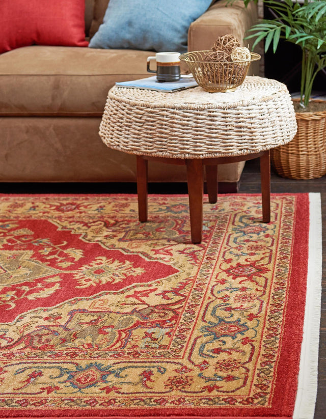 Red 9' x 12' Sahand Rectangle Area Rug