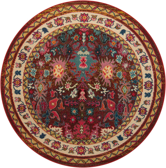 Multicolor 6' 1 x 6' 1 Medici Round Area Rug 100% Polypropylene Traditional Vintage Classic Carpet for Home Interior Design Decor for Sale at Rug Engine