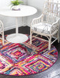 Multicolor 8' x 8' Estrella Round Area Rug 100% Polypropylene Non-Shedding Stain Resistant Carpet Colorful Modern Abstract Design Easy Clean for Home Decor for Sale at Rug Engine