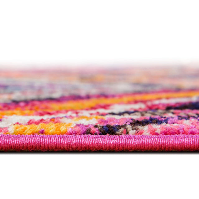 Multicolor 8' x 8' Estrella Round Area Rug 100% Polypropylene Non-Shedding Stain Resistant Carpet Colorful Modern Abstract Design Easy Clean for Home Decor for Sale at Rug Engine