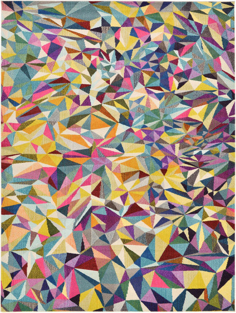 Multicolor 9' x 12' 2 Estrella Rectangle Area Rug 100% Polypropylene Non-Shedding Stain Resistant Carpet Colorful Modern Abstract Design Easy Clean for Home Decor for Sale at Rug Engine