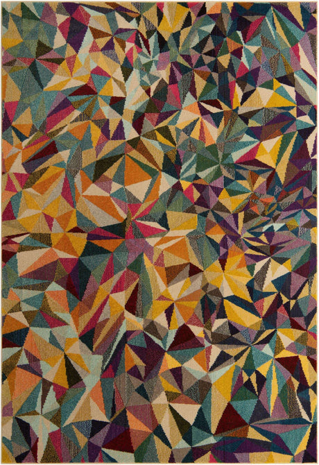 Multicolor 7' 1 x 10' Estrella Rectangle Area Rug 100% Polypropylene Non-Shedding Stain Resistant Carpet Colorful Modern Abstract Design Easy Clean for Home Decor for Sale at Rug Engine