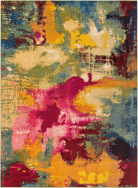 Multicolor 9' x 12' 2 Estrella Rectangle Area Rug 100% Polypropylene Non-Shedding Stain Resistant Carpet Colorful Modern Abstract Design Easy Clean for Home Decor for Sale at Rug Engine