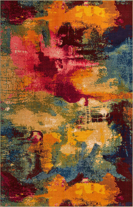 Multicolor 10' 6 x 16' 5 Estrella Rectangle Area Rug 100% Polypropylene Non-Shedding Stain Resistant Carpet Colorful Modern Abstract Design Easy Clean for Home Decor for Sale at Rug Engine