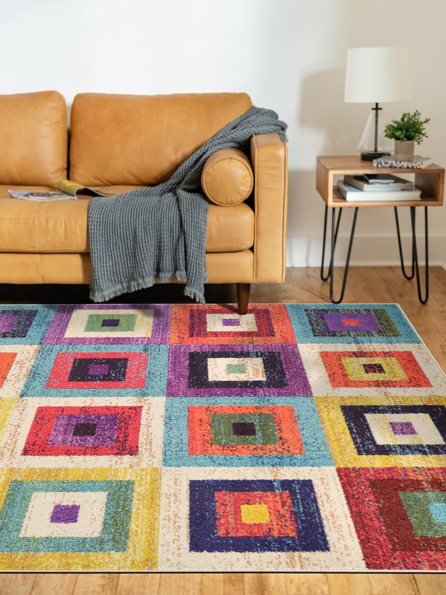 Multicolor 9' x 12' 2 Estrella Rectangle Area Rug 100% Polypropylene Non-Shedding Stain Resistant Carpet Colorful Modern Abstract Design Easy Clean for Home Decor for Sale at Rug Engine