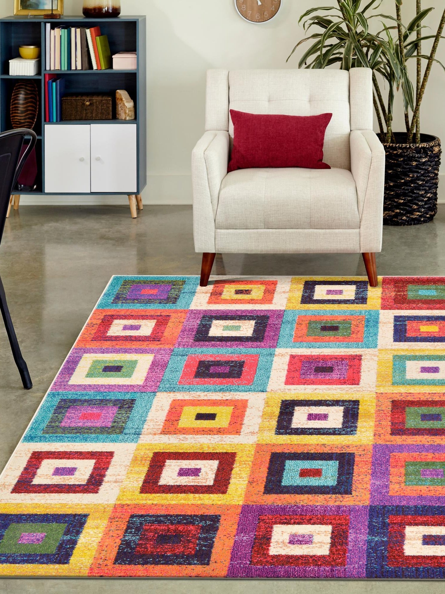 Multicolor 9' x 12' 2 Estrella Rectangle Area Rug 100% Polypropylene Non-Shedding Stain Resistant Carpet Colorful Modern Abstract Design Easy Clean for Home Decor for Sale at Rug Engine