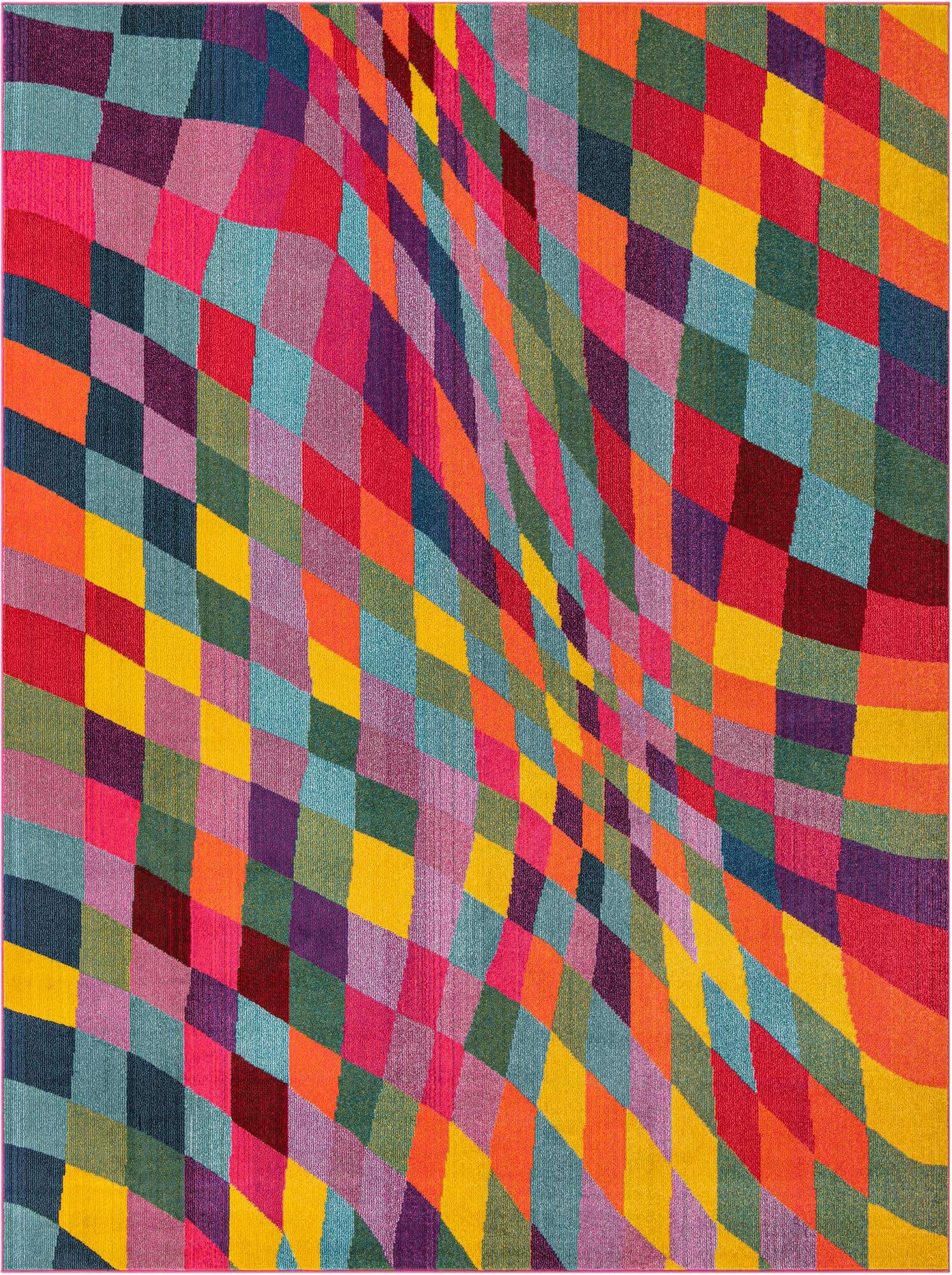 Multicolor 9' x 12' 2 Estrella Rectangle Area Rug 100% Polypropylene Non-Shedding Stain Resistant Carpet Colorful Modern Abstract Design Easy Clean for Home Decor for Sale at Rug Engine