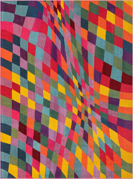 Multicolor 9' x 12' 2 Estrella Rectangle Area Rug 100% Polypropylene Non-Shedding Stain Resistant Carpet Colorful Modern Abstract Design Easy Clean for Home Decor for Sale at Rug Engine