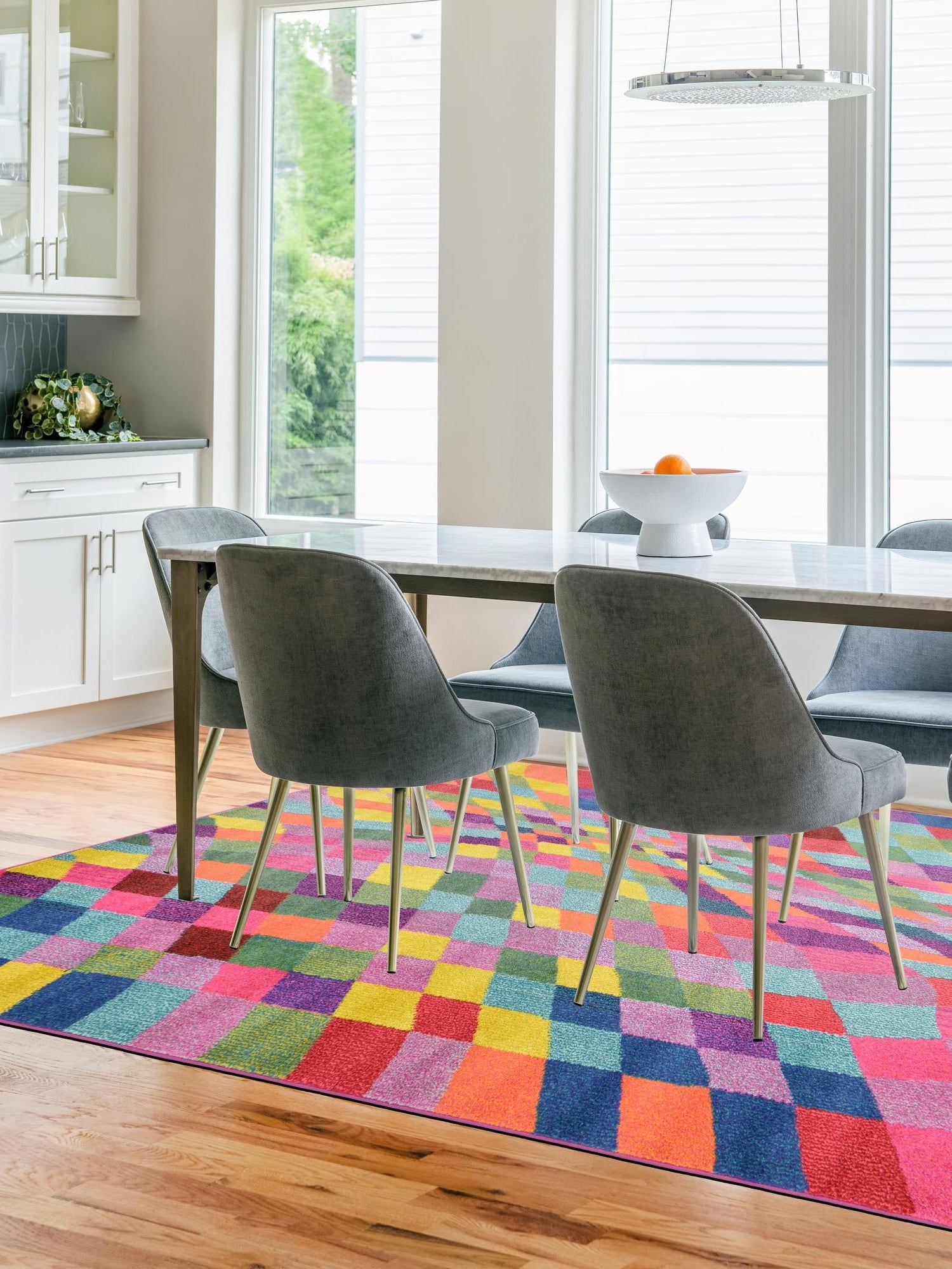 Multicolor 6' 1 x 9' Estrella Rectangle Area Rug 100% Polypropylene Non-Shedding Stain Resistant Carpet Colorful Modern Abstract Design Easy Clean for Home Decor for Sale at Rug Engine