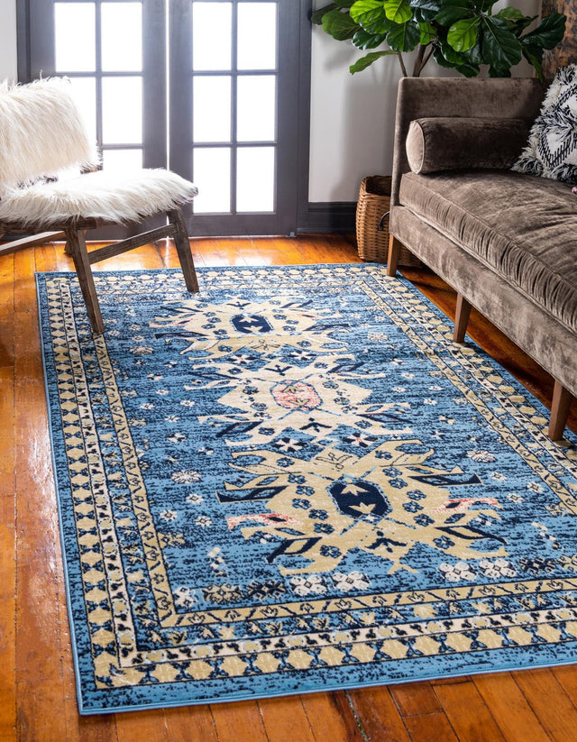 Light Blue 7' 10 x 10' Taftan Rectangle Area Rug
