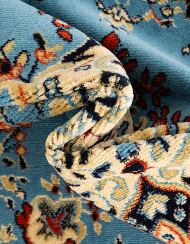 Light Blue 7' 10 x 7' 10 Reza Round Area Rug