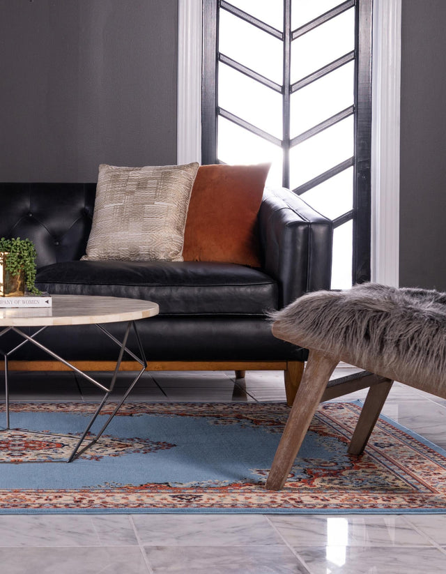 Light Blue 10' x 13' 1 Reza Rectangle Area Rug