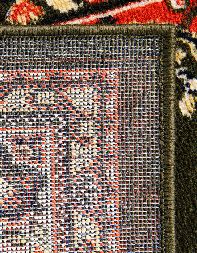 Green 4' 1 x 6' 1 Reza Rectangle Area Rug 100% Polypropylene Easy Clean Traditional Motif Classic Carpet for Home Interiors for Sale at Rug Engine