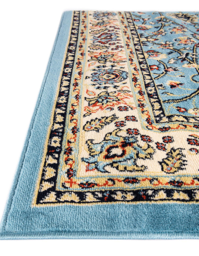 Light Blue 6' 1 x 9' Sialk Hill Rectangle Area Rug 100% Polypropylene Durable Easy Clean Classic Traditional Design Carpet for Interior Design for Sale at Rug Engine