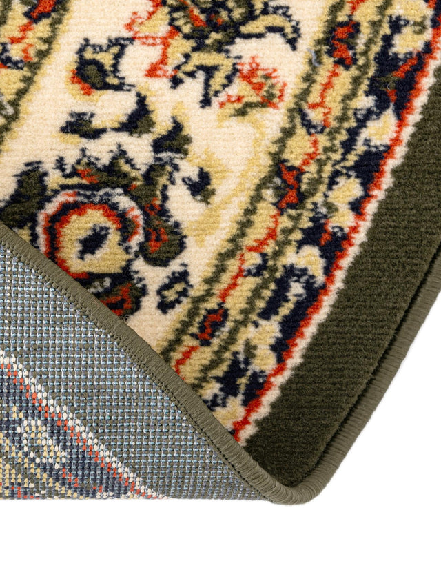 Green 3' 1 x 3' 1 Sialk Hill Round Area Rug 100% Polypropylene Durable Easy Clean Classic Traditional Design Carpet for Interior Design for Sale at Rug Engine
