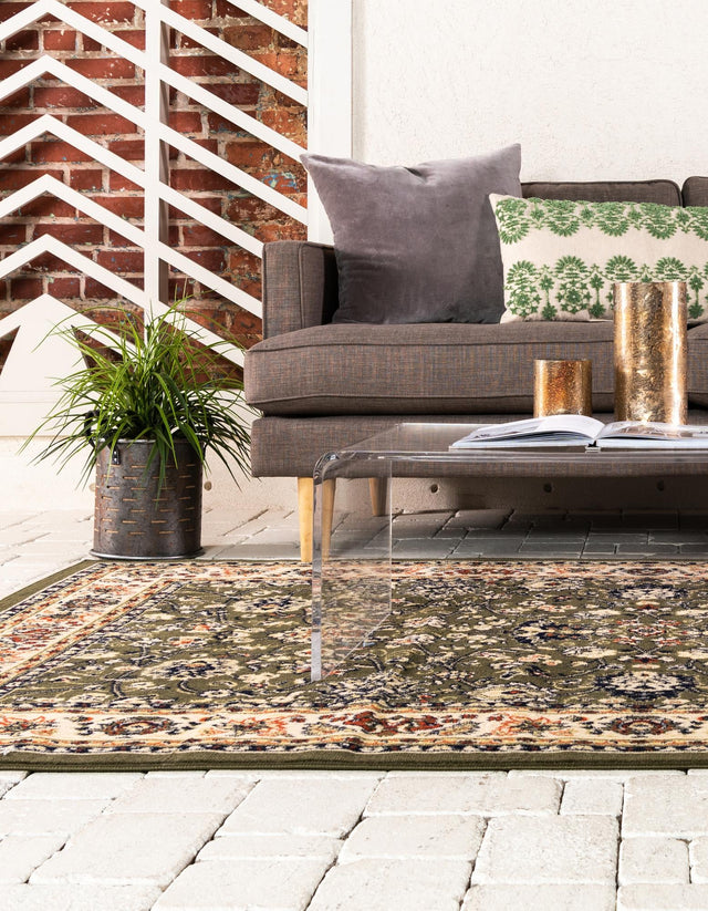 Green 2' x 3' 1 Sialk Hill Rectangle Area Rug 100% Polypropylene Durable Easy Clean Classic Traditional Design Carpet for Interior Design for Sale at Rug Engine