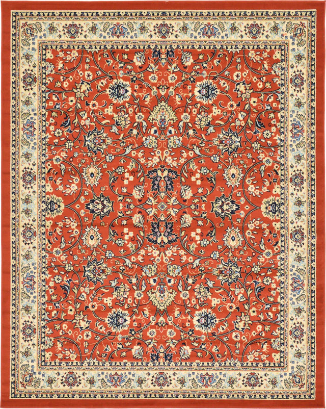 Terracotta 7' 10 x 10' Sialk Hill Rectangle Area Rug 100% Polypropylene Durable Easy Clean Classic Traditional Design Carpet for Interior Design for Sale at Rug Engine