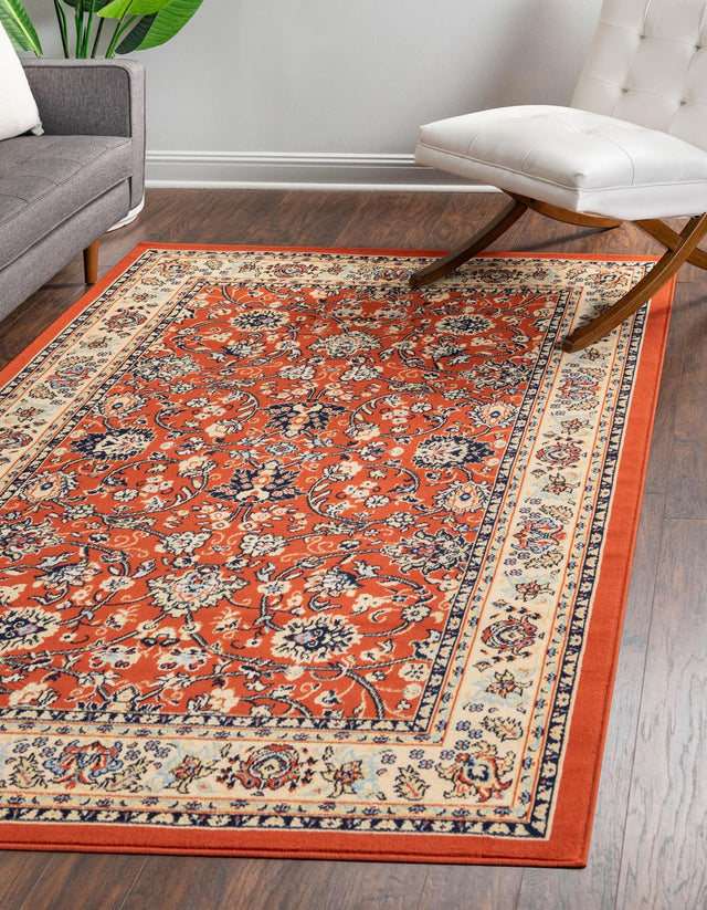 Terracotta 7' 1 x 10' Sialk Hill Rectangle Area Rug 100% Polypropylene Durable Easy Clean Classic Traditional Design Carpet for Interior Design for Sale at Rug Engine