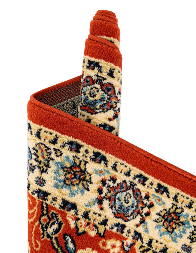 Terracotta 9' x 12' Sialk Hill Rectangle Area Rug 100% Polypropylene Durable Easy Clean Classic Traditional Design Carpet for Interior Design for Sale at Rug Engine