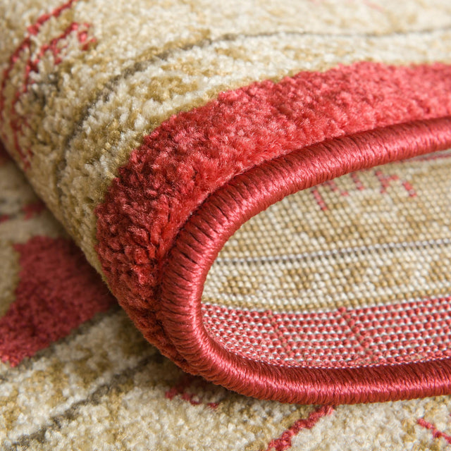 Red 4' x 4' Edinburgh Square Area Rug 100% Polypropylene Easy Clean With Cotton Backing Traditional Classic Design Carpet for Living, Dining Room, Office for Sale at Rug Engine