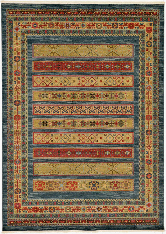 Blue 8' x 11' Fars Rectangle Area Rug 100% Polypropylene Unique Traditional Carpet for Classical Living, Dining Room & Office Spaces for Sale at Rug Engine