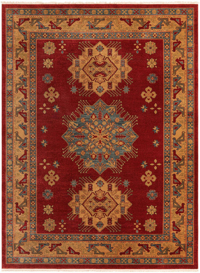 Red 9' x 12' Sahand Rectangle Area Rug Affordable Easy Clean Traditional Design Durable Carpet for Home Interior Design Living Room Dining Office for Sale at Rug Engine