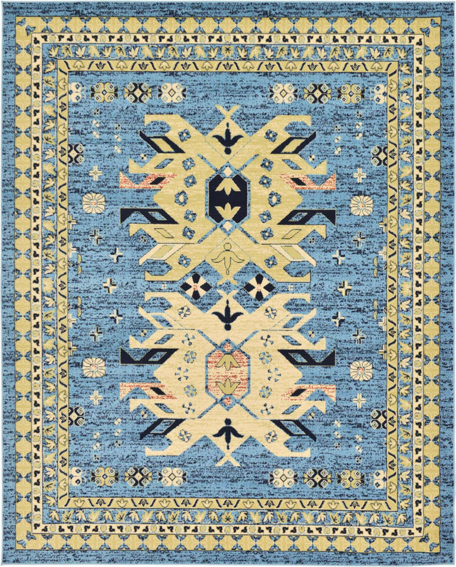 Light Blue 7' 10 x 10' Taftan Rectangle Area Rug