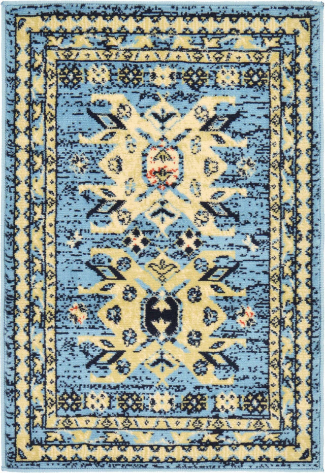 Light Blue 2' x 3' 1 Taftan Rectangle Area Rug